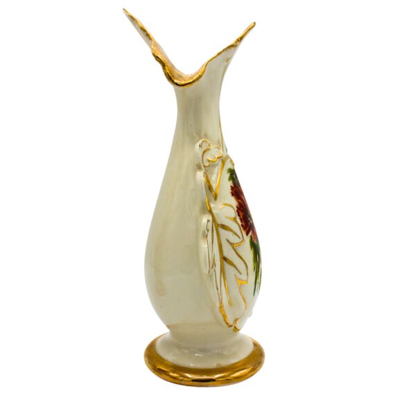 Vintage Eton Porcelain Vase Hand-Painted China Floral Victorian Style, Signed - Picture 4 of 7